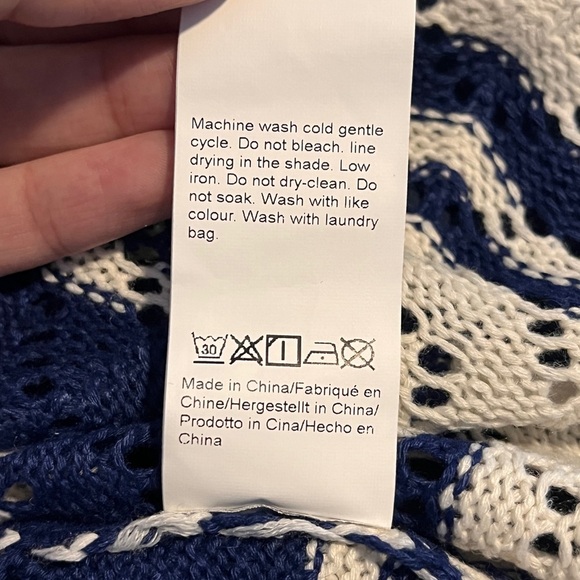 Selfie Leslie Maysah Navy and White Knit Button Up Vest - Picture 9 of 9